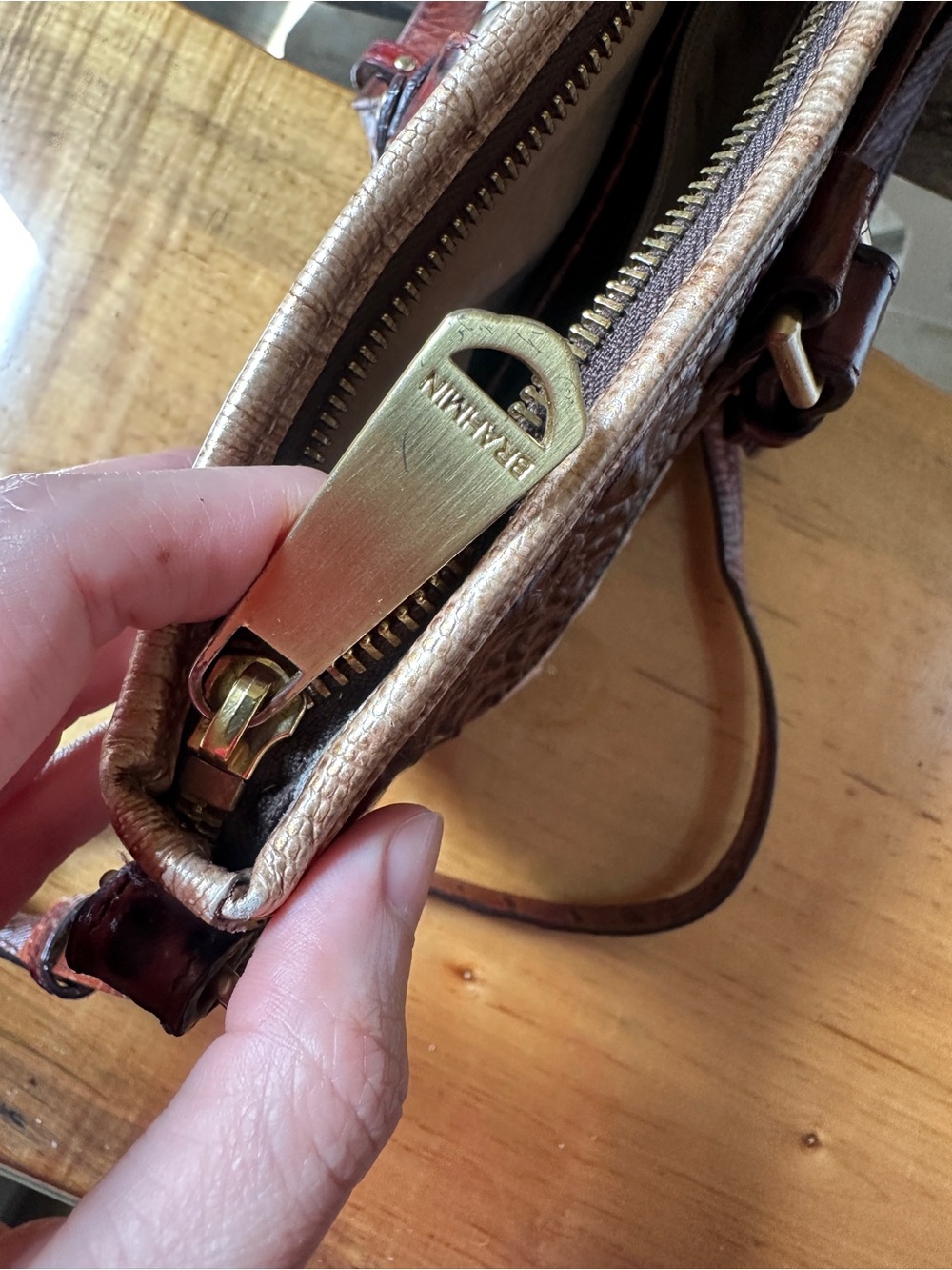 Brahmin Mini Asher Tote in pecan - Picture 7 of 8